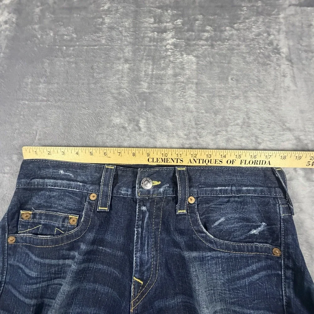 True Religion Jeans Men's 36x34 Blue Denim Relaxed Baggy Bobby Honeycomb Wisker
